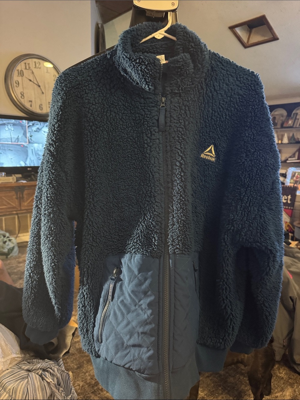 Reebok Dark Navy Sherpa Puffer Jacket for women’s